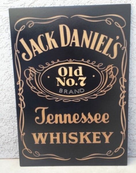 Placa Whisky Jack Daniels Laqueada 3D Mdf - 45 X 30 Cm - 2