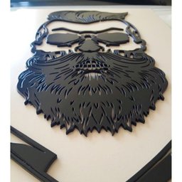 Placa Barber Laqueada 3D Mdf - 40 X26 Cm - 6