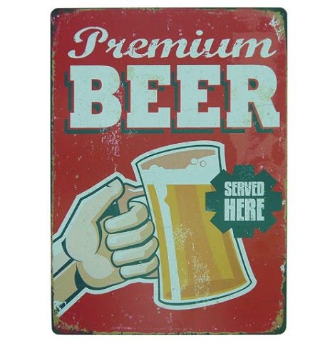 Placa de Metal Premium Beer - 40 X 30 Cm - 1