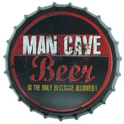 Placa Metal Man Cave Beer Alto Relevo - 40 Cm - 1
