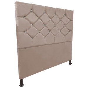 Cabeceira de Cama Box Casal Estofada Kasi - Bege