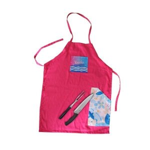 Kit Mulher Churrasqueira Avental + Faca + Garfo - Sintonia Tropical