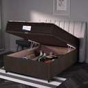 Ver imagem 5 de Cama Box Baú Colchão Casal Probel Molas Ensacadas Granville 138x69cm Marrom/branco Marrom
