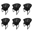 Ver imagem 1 de Kit 6 Cadeiras Salinas Corda Náutica Base em Alumínio Preto/preto