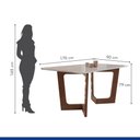 Ver imagem 3 de Conjunto Sala de Jantar Nápoles Tampo Vidro/MDF com 6 Cadeiras Luísa Smart Plus Cel Móveis