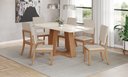 Ver imagem 1 de Mesa de Jantar Lins 160 C. Vidro 6 Cad. Milla Linho - Henn