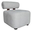 Ver imagem 5 de Poltrona Luxo Decorativa Livi Recepção Boucle:Prata/Liso