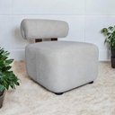 Ver imagem 2 de Poltrona Luxo Decorativa Livi Recepção Boucle:Prata/Liso