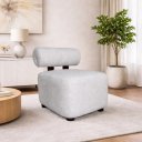 Ver imagem 1 de Poltrona Luxo Decorativa Livi Recepção Boucle:Prata/Liso