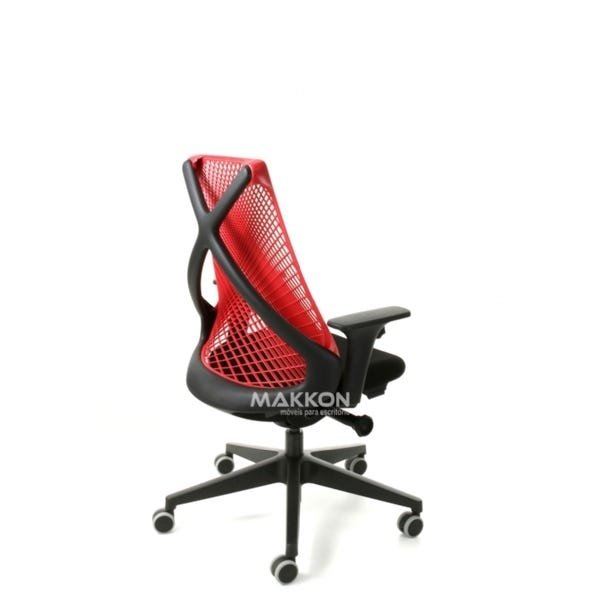 Cadeira de Escritório Vermelha com Preta Px-Vp Bix - 5