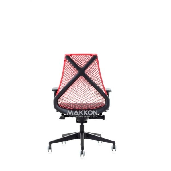 Cadeira de Escritório Vermelha com Preta Px-Vp Bix - 6