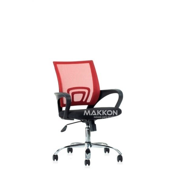 Cadeira de Escritório Vermelha Mk-7139 Cv - Makkon - 2