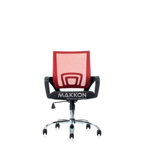 Cadeira de Escritório Vermelha Mk-7139 Cv - Makkon - 1