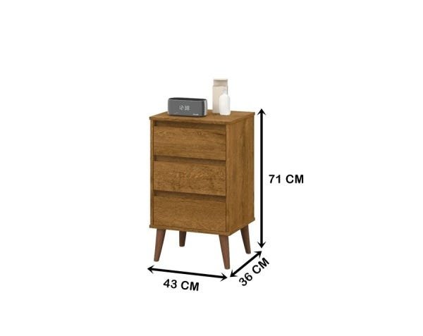 Mesa De Cabeceira Retro Wood Freijó– EJ Móveis - 4