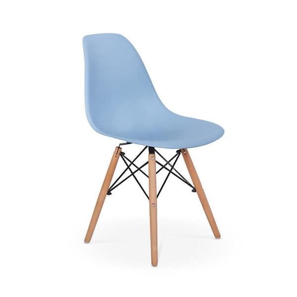 Kit Mesa Jantar Eiffel 120cm Preta + 4 Cadeiras Charles Eames - Azul-Claro - 2