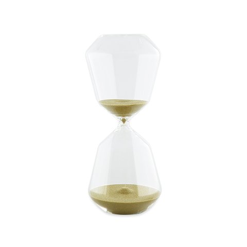 Ampulheta Decorativa de Vidro C/Areia Verde 15 Minutos 16x7cm Mart