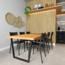 Ver imagem 1 de Conjunto Mesa Madeira Maciça Lanna 1,80m Ferragem Preta com 6 Cadeiras Tramontina Preta