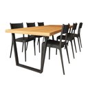 Ver imagem 2 de Conjunto Mesa Madeira Maciça Lanna 1,80m Ferragem Preta com 6 Cadeiras Tramontina Preta