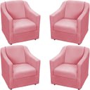 Ver imagem 1 de Kit 4 Poltronas Decorativas para Sala Recepção Consultório Manicure Cadeira Mila Suede