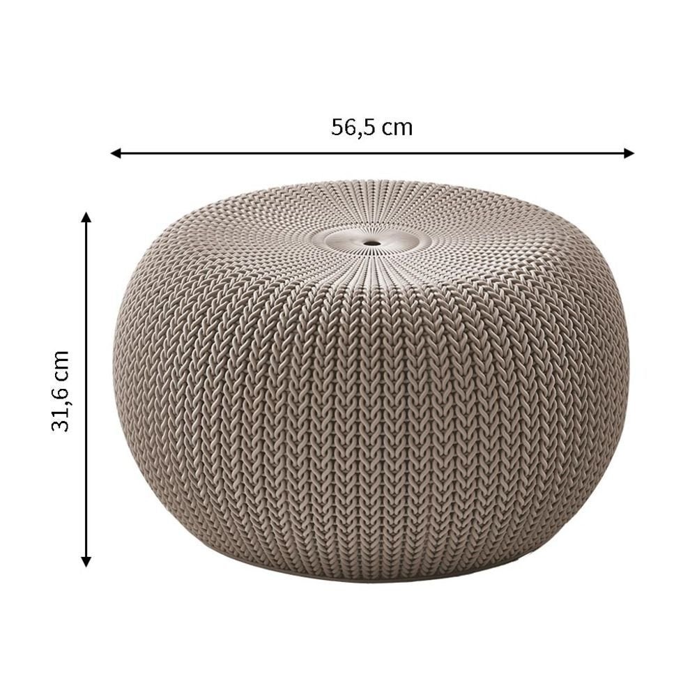 Puff Redondo Knit I Bege - 2
