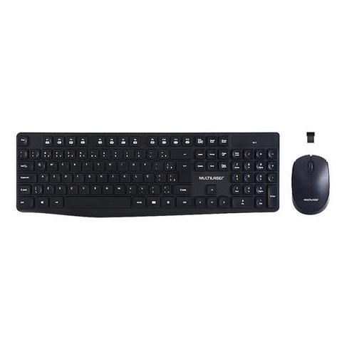 TECLADO E MOUSE SEM FIO 2.4 GHZ USB PRETO - TC244
