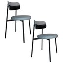 Ver imagem 1 de Cadeira de Jantar Estofada Kit 2 Nyka M25 Linho Cinza Cl/preto - Mpozenato
