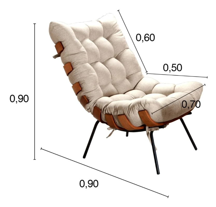 Poltrona Costela De Adão Cadeira Martin Eisler Aço/madeira - Bege - 3