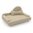 Ver imagem 1 de Mini Cama Divã Pet Bela 70cm para Cachorro Veludo Bege - Desk Design