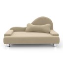 Ver imagem 2 de Mini Cama Divã Pet Bela 70cm para Cachorro Veludo Bege - Desk Design