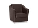 Ver imagem 2 de Kit 2 Poltronas Decorativa Biane Couro Marrom Pés Cromado Mz Decor