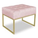 Ver imagem 1 de Puff Lisa Suede Rosa Bebê Base Metálica Industrial Dourado