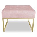 Ver imagem 3 de Puff Lisa Suede Rosa Bebê Base Metálica Industrial Dourado