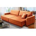 Ver imagem 1 de Sofá Cama Retrátil e Reclinável 2,50m com Molas Karen Veludo Terracota Adonai Estofados