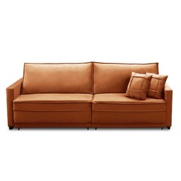 Sofá Cama Retrátil e Reclinável 2,50m com Molas Karen Veludo Terracota Adonai Estofados - 5