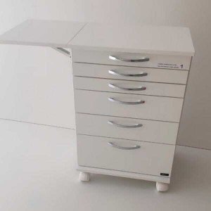 Móvel Odontológico Deki - Mesa Auxiliar com Aba Retrátil
