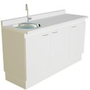 Ver imagem 2 de Bancada de Trabalho Podologia Estética com Pia - 3 Módulos