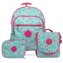 Ver imagem 1 de Kit Mochila escolar, Infantil feminina rodinhas flamingo