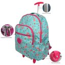 Ver imagem 2 de Kit Mochila escolar, Infantil feminina rodinhas flamingo