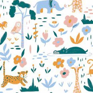 Papel de Parede Infantil Safari Azul Sonhos 4207
