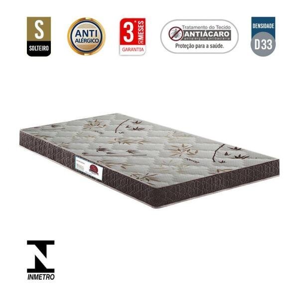 Cama Box Baú Solteiro Colchão Espuma D33 + Box Sintético Branco Serra Negra 59x88x188 - 5