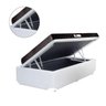 Cama Box Baú Solteiro Colchão Espuma D33 + Box Sintético Branco Serra Negra 59x88x188 - 3