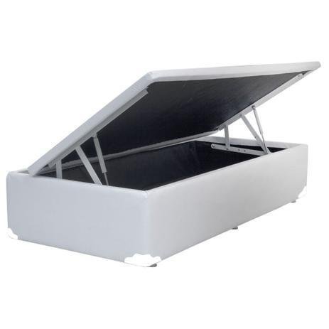 Cama Box Baú Solteiro Colchão Espuma D33 + Box Sintético Branco Serra Negra 59x88x188 - 2