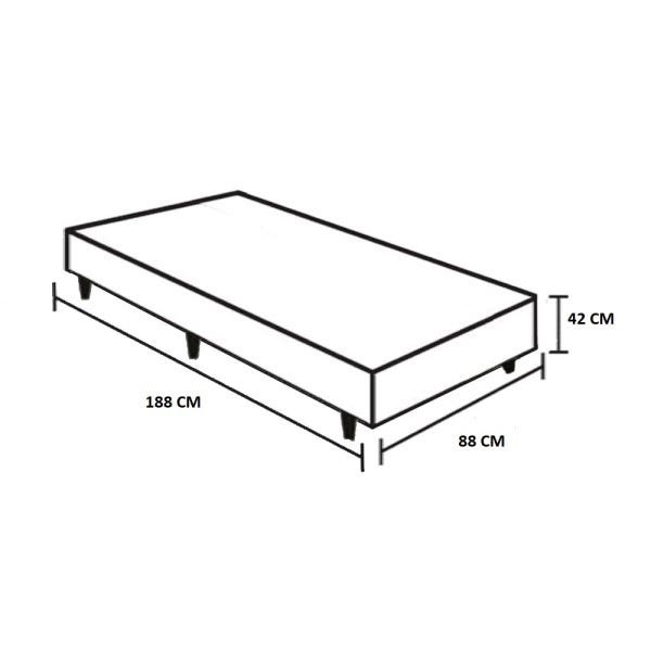 Base Cama Box Baú Solteiro Sintético Preto Serra Negra 42x88x188 - 3