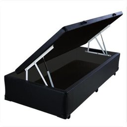 Base Cama Box Baú Solteiro Sintético Preto Serra Negra 42x88x188 - 1