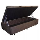 Ver imagem 3 de Cama Box Baú Solteiro Colchão Espuma D33 + Box Suede Marrom Serra Negra 62x88x188