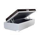 Ver imagem 1 de Cama Box Baú Solteiro Colchão Espuma D33 + Box Sintético Branco Serra Negra 62x88x188