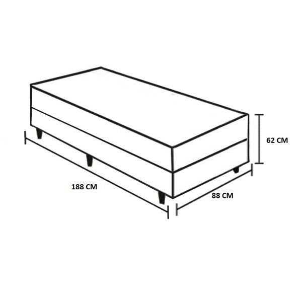 Cama Box Baú Solteiro Colchão Espuma D33 + Box Sintético Branco Serra Negra 62x88x188 - 6