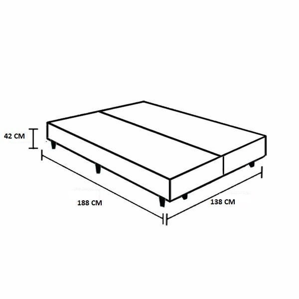 Base Cama Box Baú Casal Bipartido Sintético Marrom Serra Negra 42x138x188 - 4