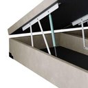 Ver imagem 3 de Base Cama Box Baú Casal Bipartido Suede Bege Serra Negra 42x138x188