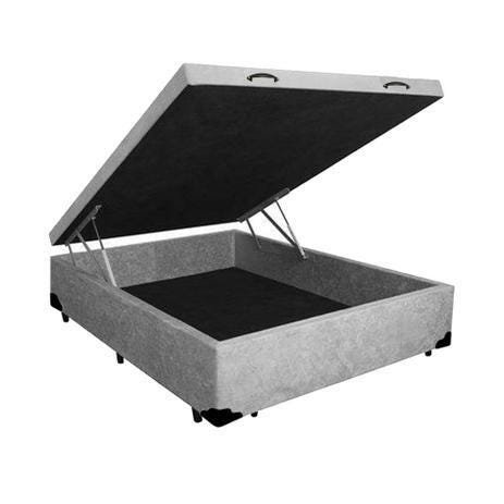 Base Cama Box Baú Casal Sintético Cinza Serra Negra 42x138x188 - 1